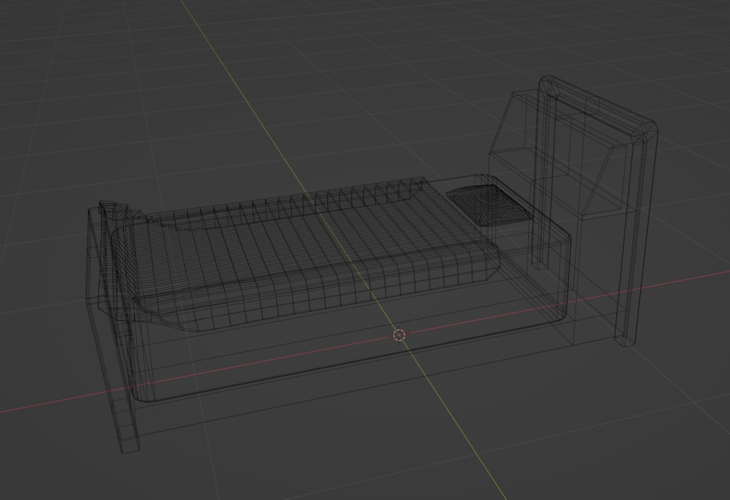 【商用可】シングルサイズベッド001(FBXファイル)(クリスタ素材)(Unity素材)