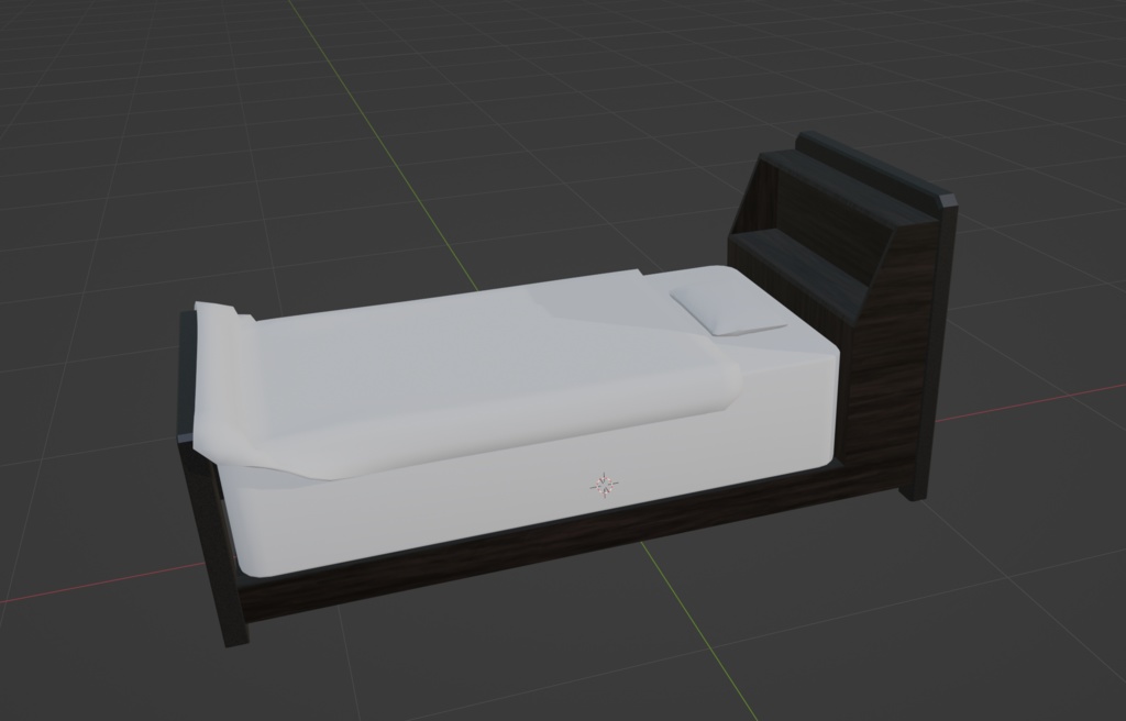 【商用可】シングルサイズベッド001(FBXファイル)(クリスタ素材)(Unity素材)