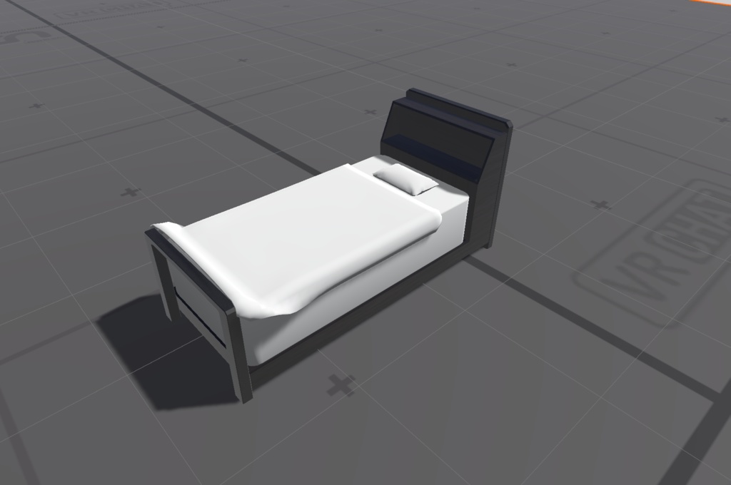 【商用可】シングルサイズベッド001(FBXファイル)(クリスタ素材)(Unity素材)