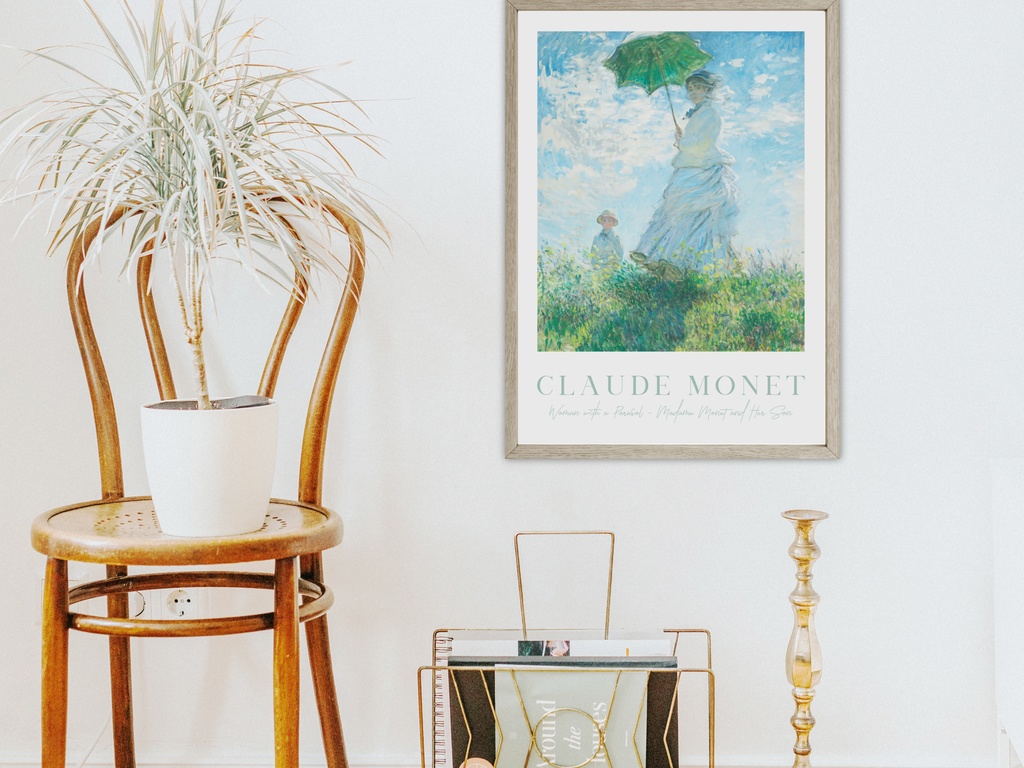 クロードモネポスター「散歩、日傘をさす女」