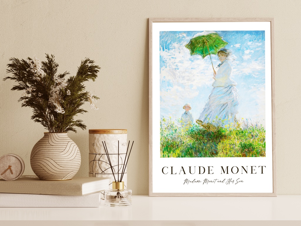 クロード・モネ 絵画アートポスター|名画ポスター|おしゃれインテリア|壁掛け|「散歩、日傘をさす女」ポスター