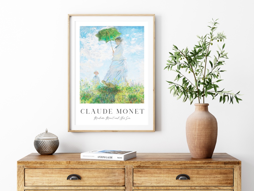 クロード・モネ 絵画アートポスター|名画ポスター|おしゃれインテリア|壁掛け|「散歩、日傘をさす女」ポスター