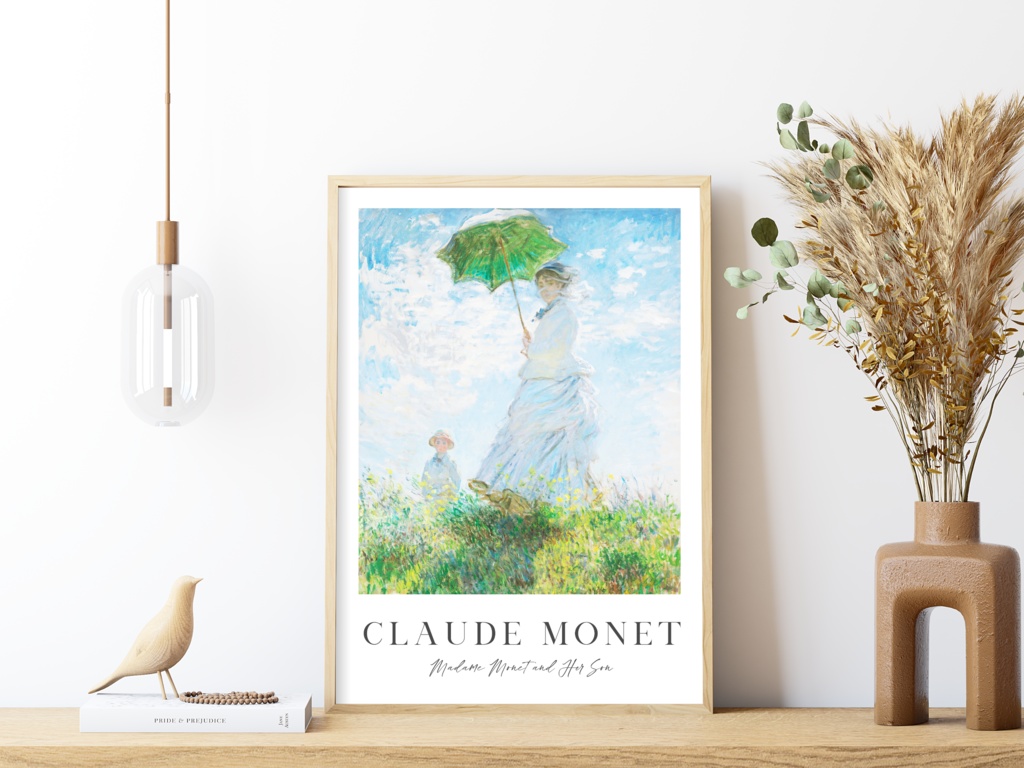 クロード・モネ 絵画アートポスター|名画ポスター|おしゃれインテリア|壁掛け|「散歩、日傘をさす女」ポスター
