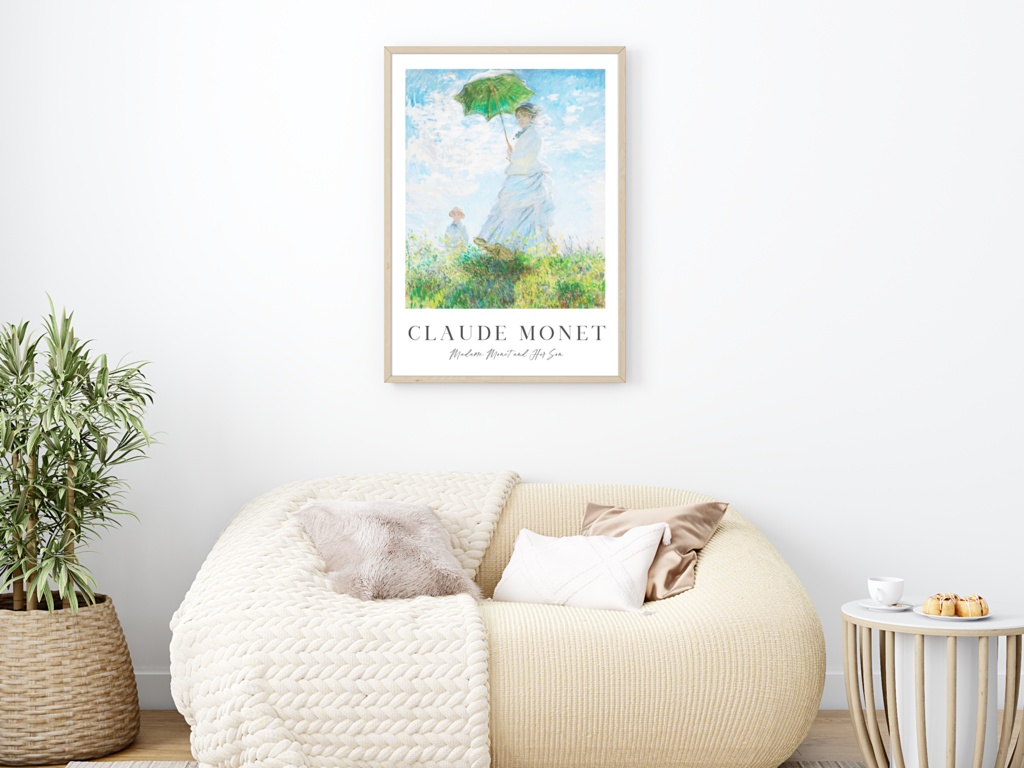 クロード・モネ 絵画アートポスター|名画ポスター|おしゃれインテリア|壁掛け|「散歩、日傘をさす女」ポスター
