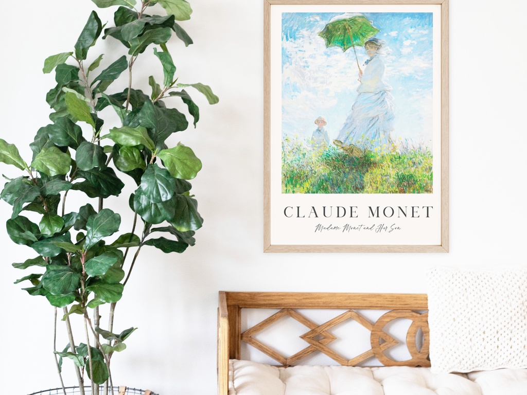 クロード・モネ 絵画アートポスター|名画ポスター|おしゃれインテリア|壁掛け|「散歩、日傘をさす女」ポスター