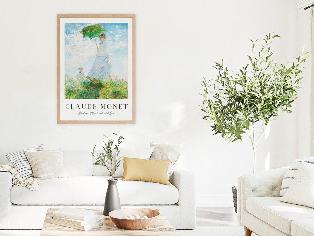 クロード・モネ 絵画アートポスター|名画ポスター|おしゃれインテリア|壁掛け|「散歩、日傘をさす女」ポスター
