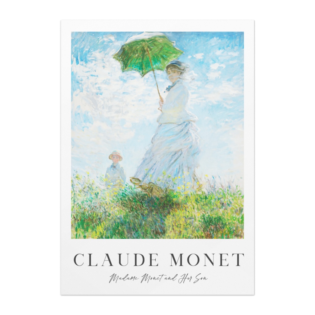 クロード・モネ 絵画アートポスター|名画ポスター|おしゃれインテリア|壁掛け|「散歩、日傘をさす女」ポスター