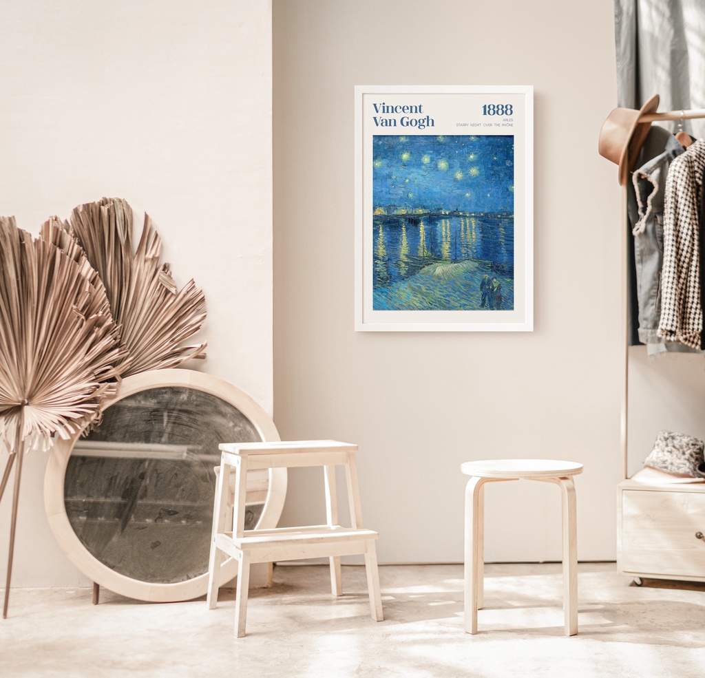ゴッホ ローヌ川の星月夜 アートポスター インテリアアート 有名絵画