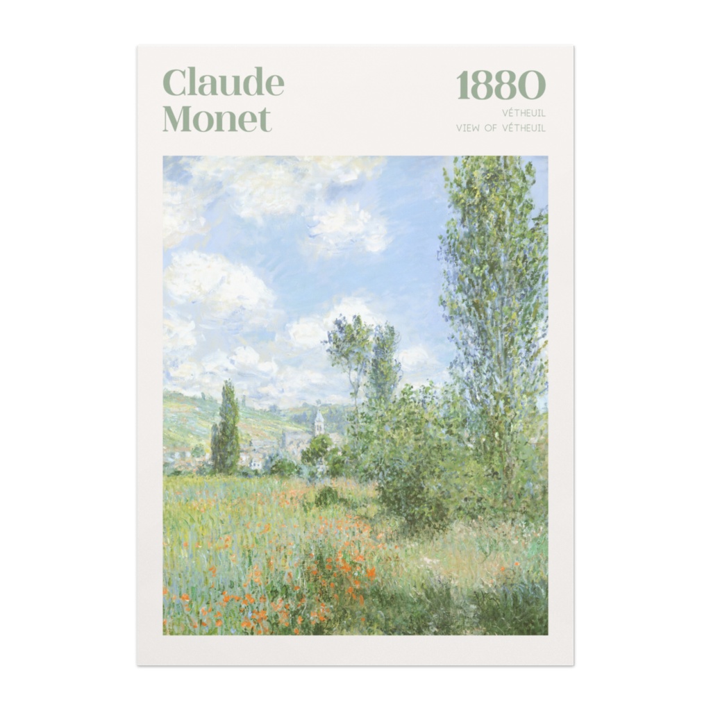 クロード・モネ絵画ポスター View of Vétheuil |おしゃれポスター|海外ポスター|インテリアアート|風景画