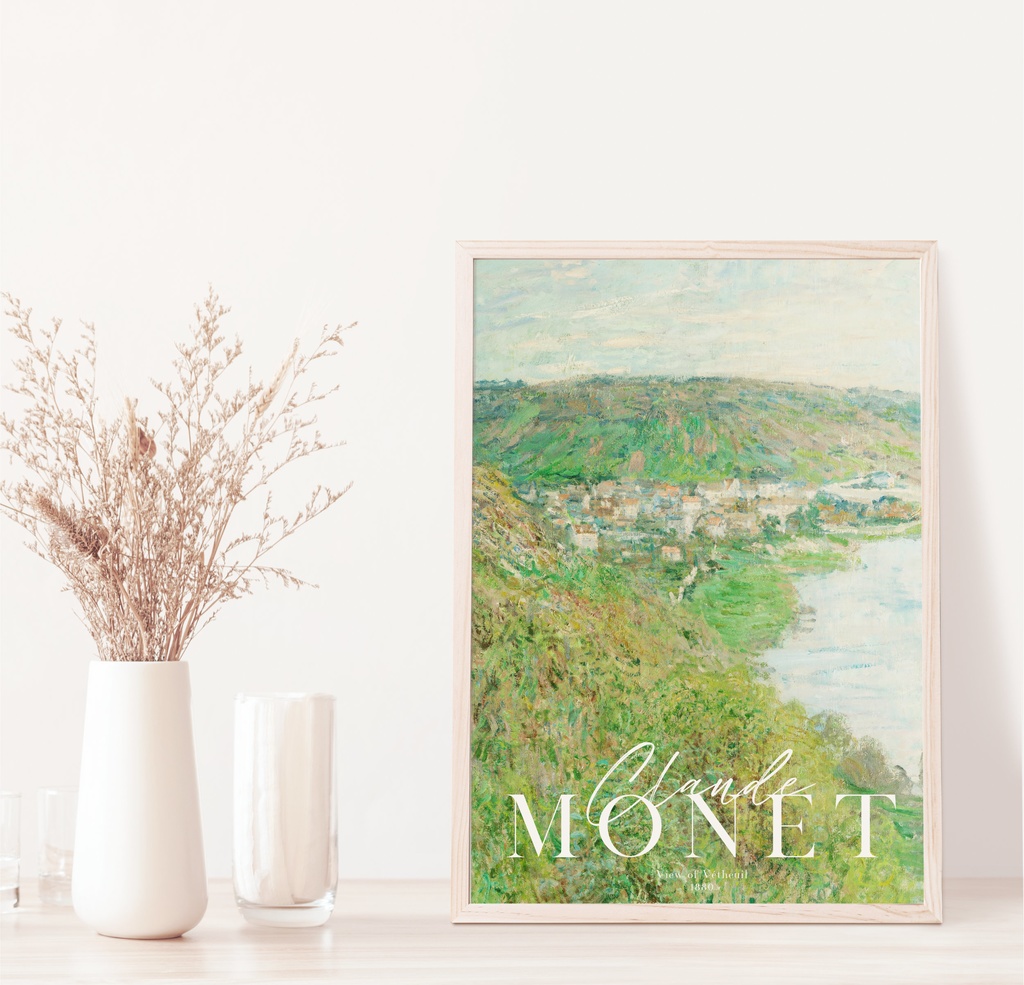 クロード・モネ "View of Vétheuil" アートポスター インテリアアート 有名絵画