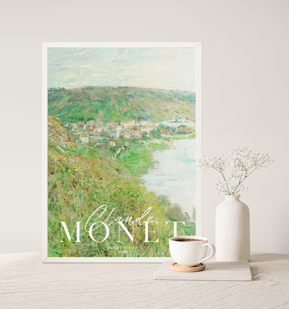 クロード・モネ "View of Vétheuil" アートポスター インテリアアート 有名絵画