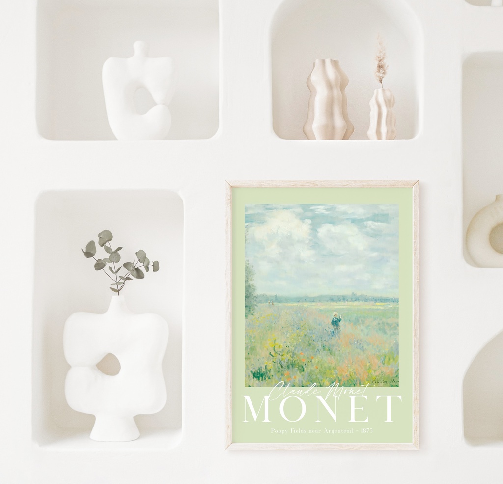 クロード・モネ "Poppy Fields near Argenteuil" アートポスター インテリアアート 有名絵画