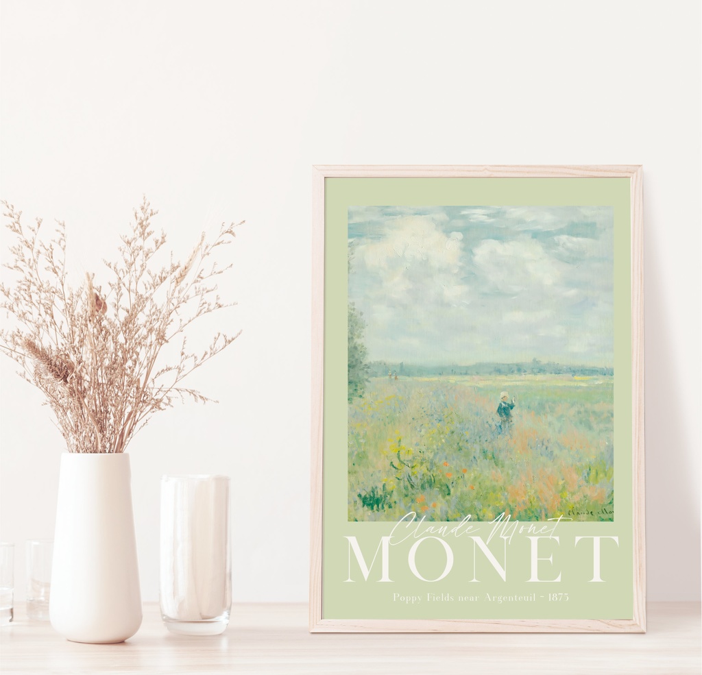 クロード・モネ "Poppy Fields near Argenteuil" アートポスター インテリアアート 有名絵画