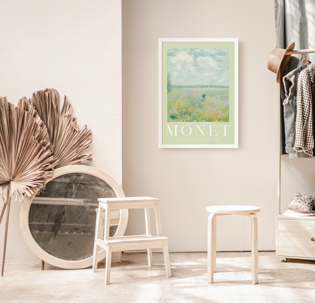 クロード・モネ "Poppy Fields near Argenteuil" アートポスター インテリアアート 有名絵画