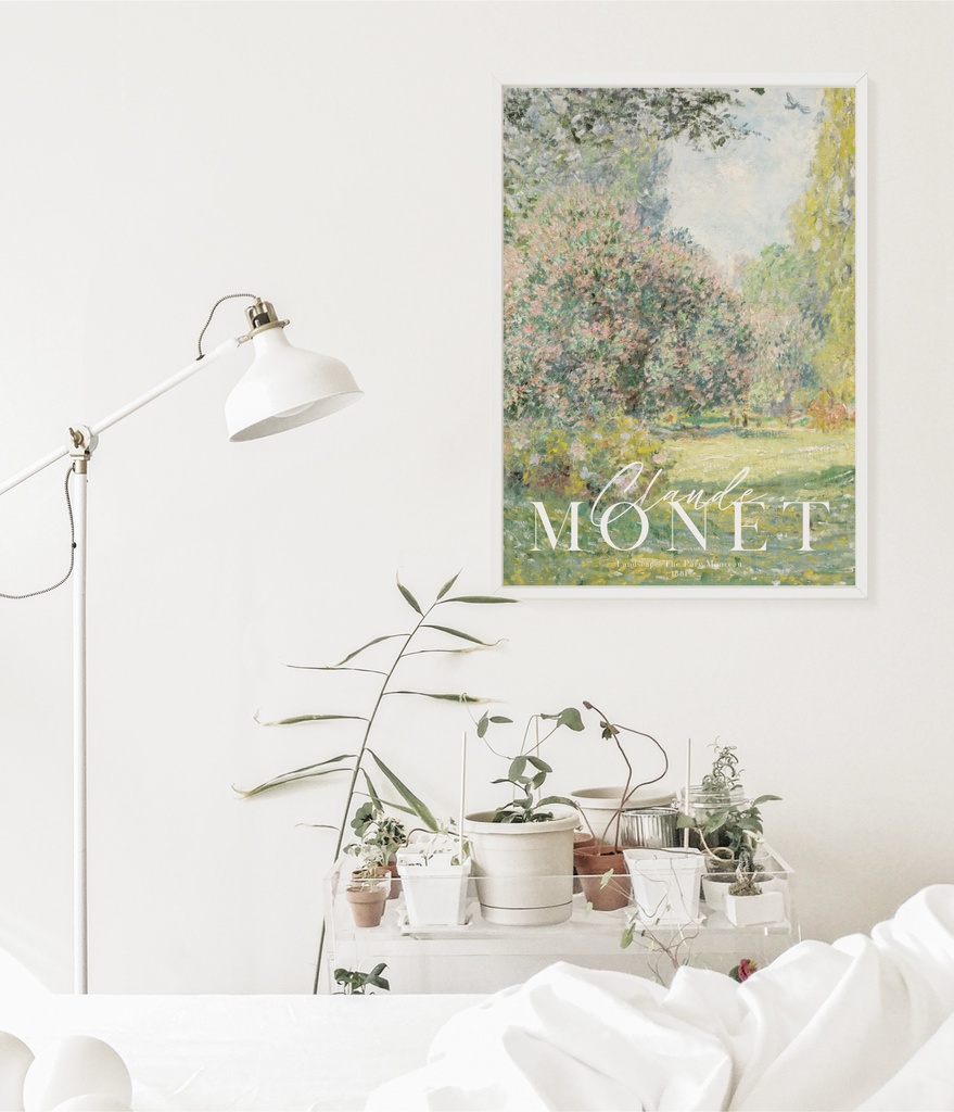 モネ アートポスター 「Landscape: The Parc Monceau」アンティーク インテリアポスター グリーン 緑
