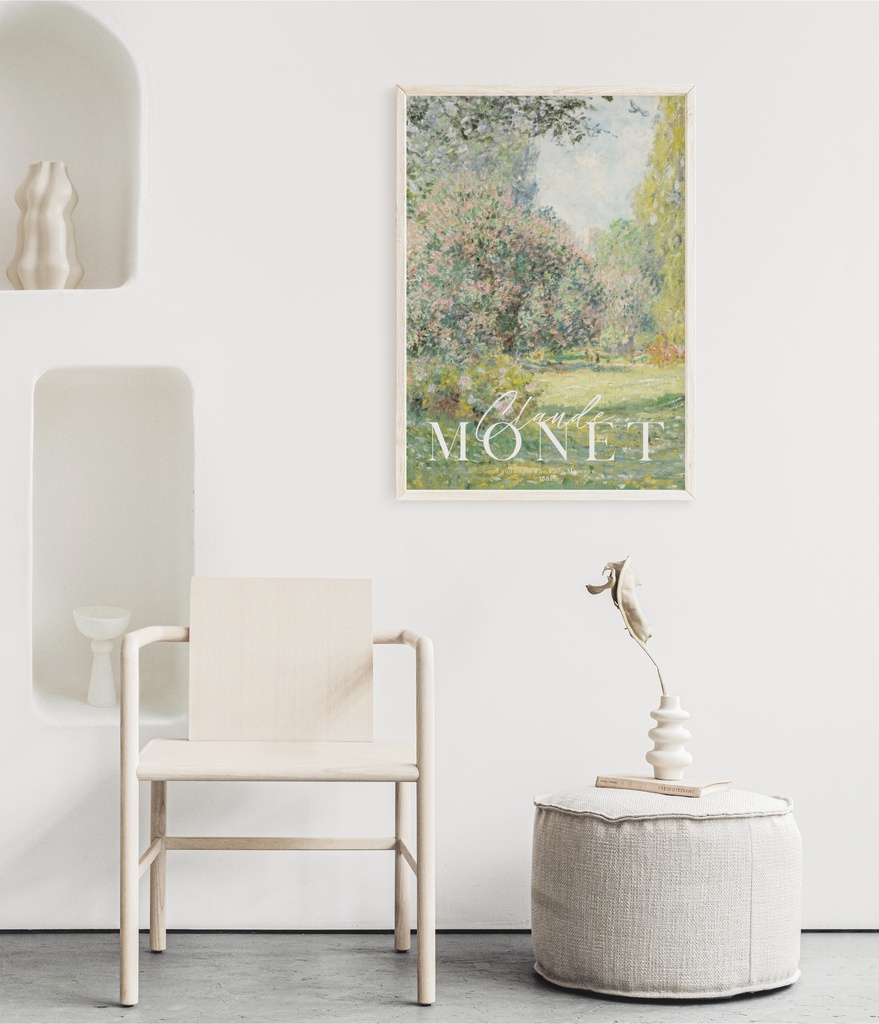 モネ アートポスター 「Landscape: The Parc Monceau」アンティーク インテリアポスター グリーン 緑