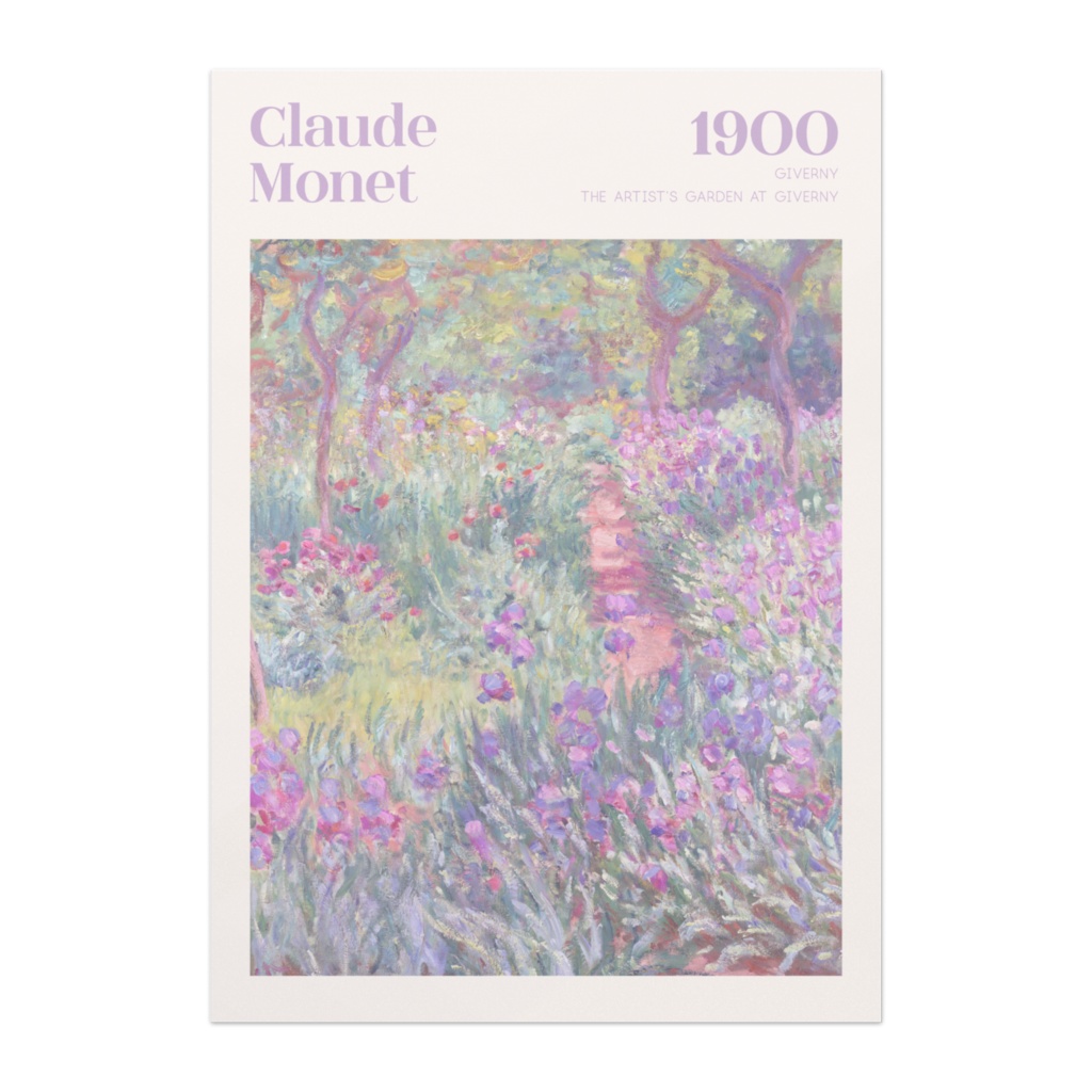 クロード・モネ "The Artist's Garden at Giverny" アートポスター インテリアアート