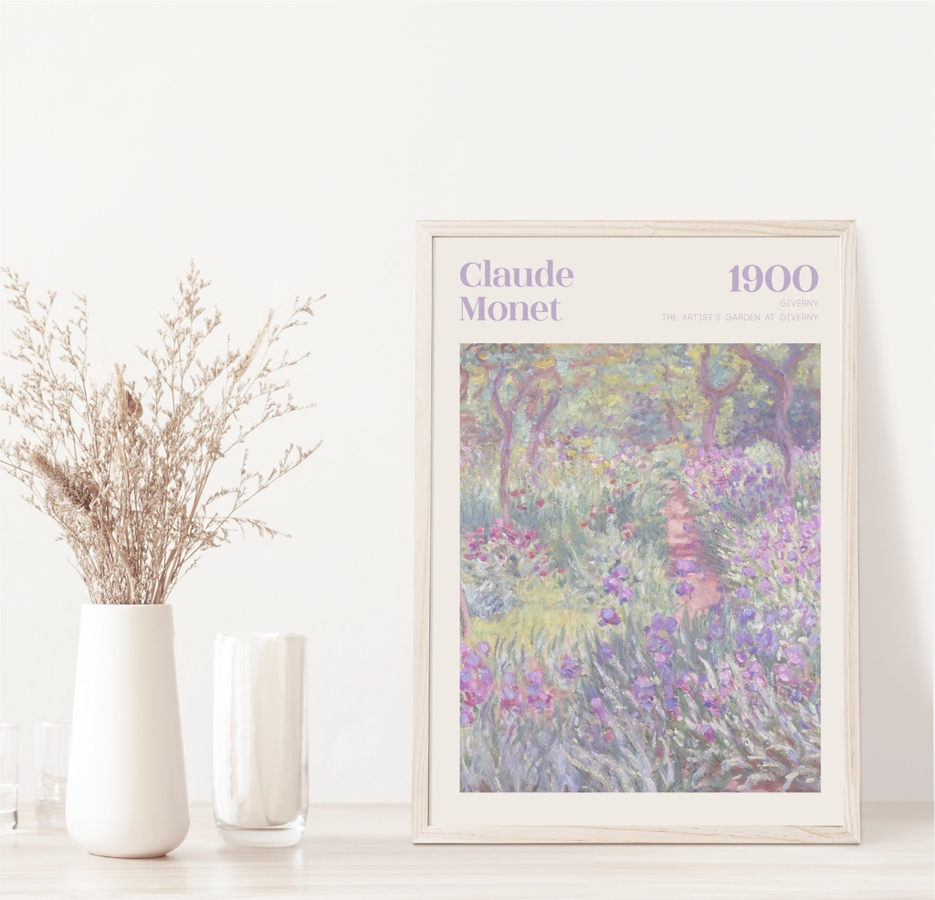 クロード・モネ "The Artist's Garden at Giverny" アートポスター インテリアアート