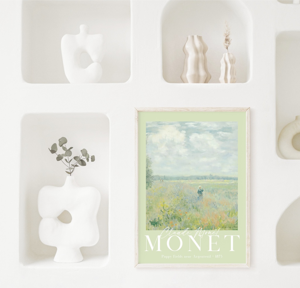 クロード・モネ "Poppy Fields near Argenteuil" アートポスター インテリアアート 有名絵画