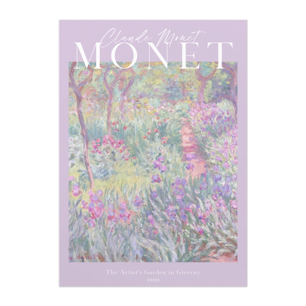 クロード・モネ "The Artist's Garden at Giverny" アートポスター インテリアアート