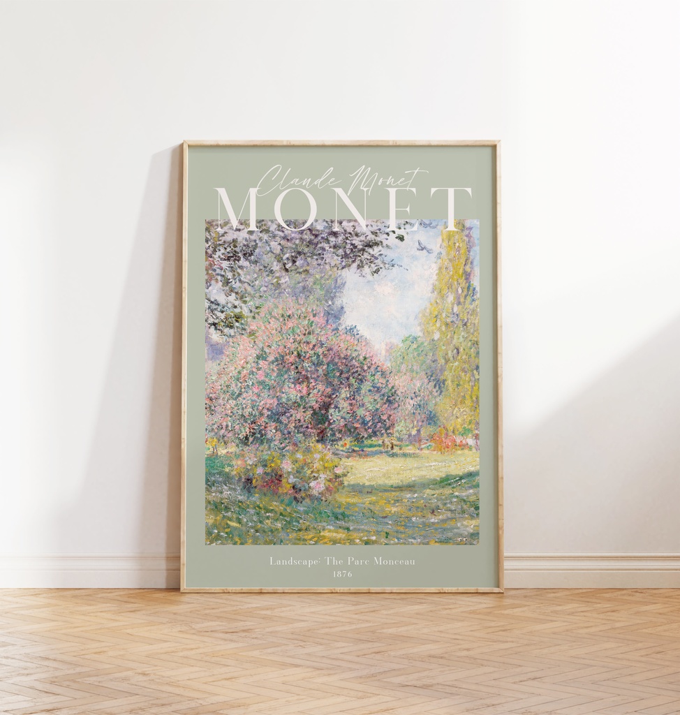 クロード・モネ "Landscape: The Parc Monceau"　アートポスター　インテリアアート　有名絵画
