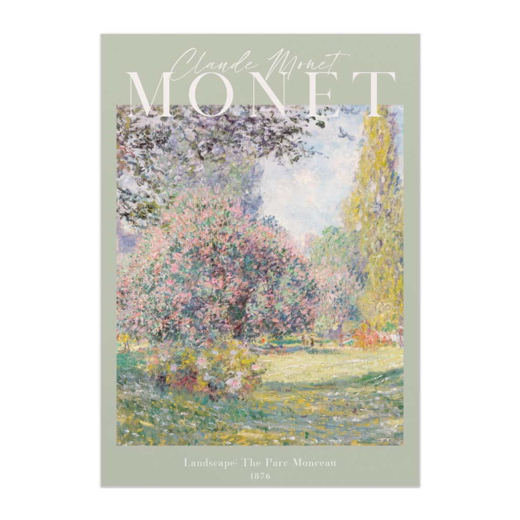 クロード・モネ "Landscape: The Parc Monceau" アートポスター インテリアアート 有名絵画