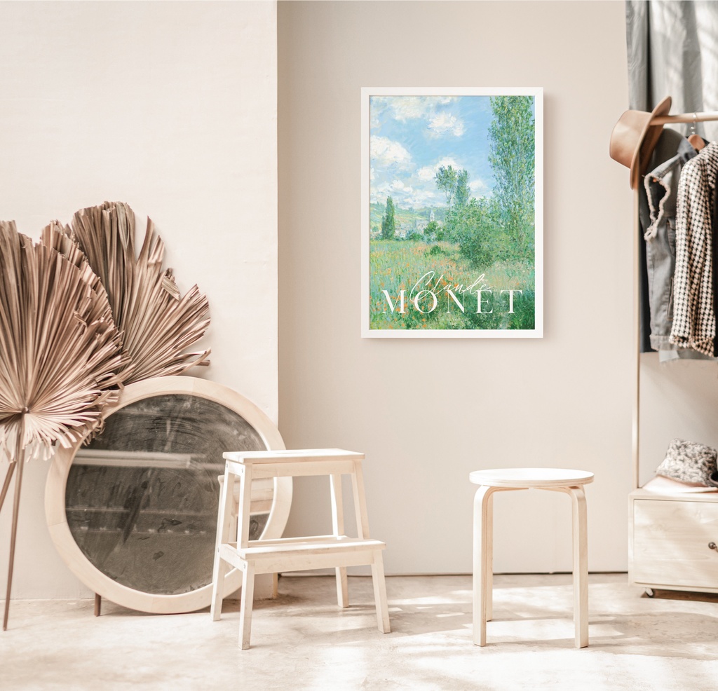 クロード・モネ "View of Vétheuil" アートポスター インテリアアート 有名絵画