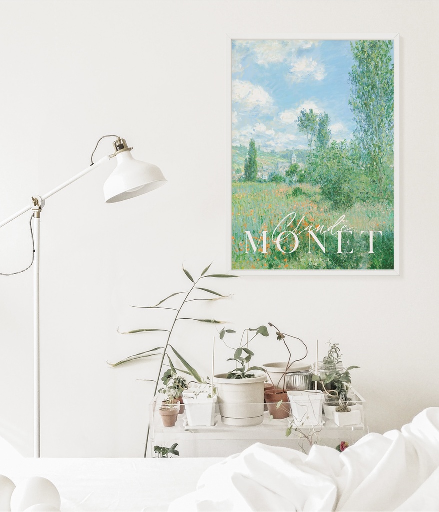 クロード・モネ "View of Vétheuil" アートポスター インテリアアート 有名絵画