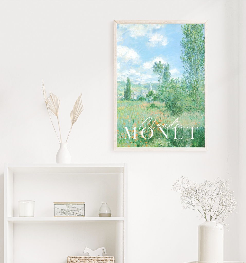 クロード・モネ "View of Vétheuil" アートポスター インテリアアート 有名絵画