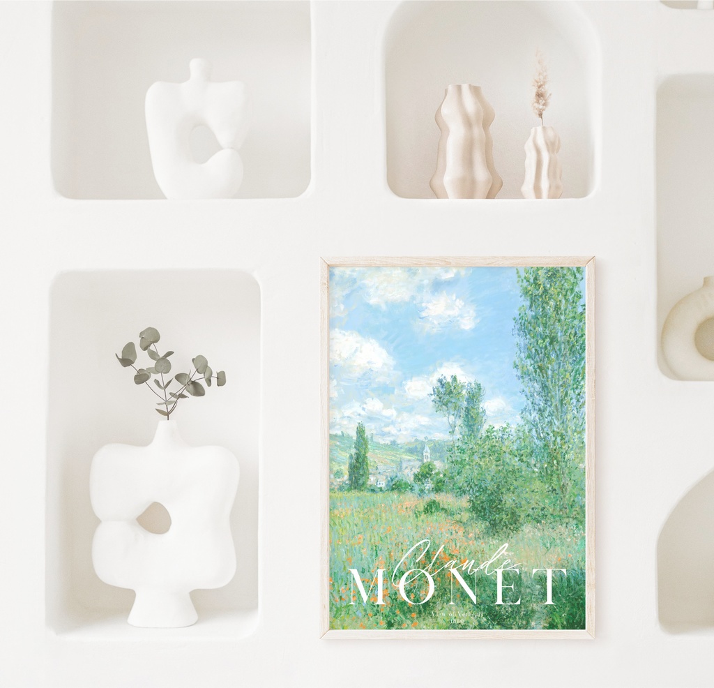 クロード・モネ "View of Vétheuil" アートポスター インテリアアート 有名絵画