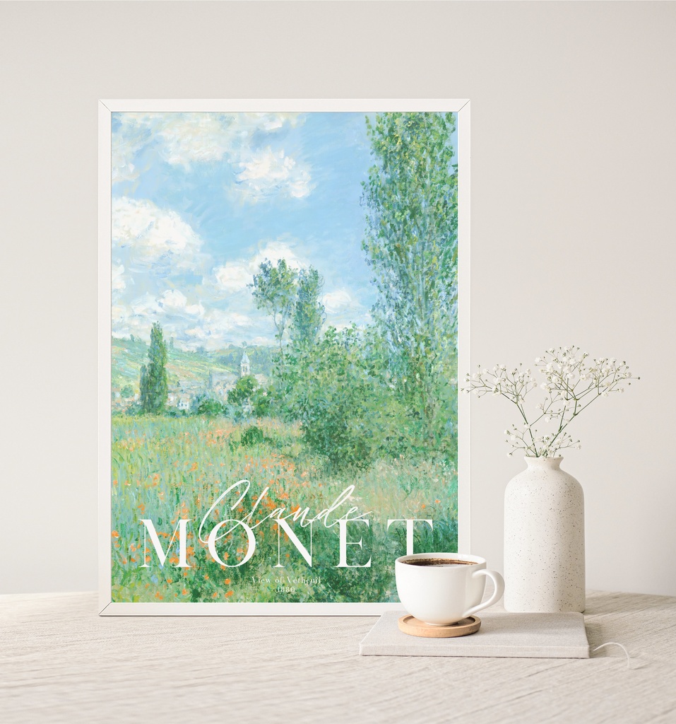 クロード・モネ "View of Vétheuil" アートポスター インテリアアート 有名絵画