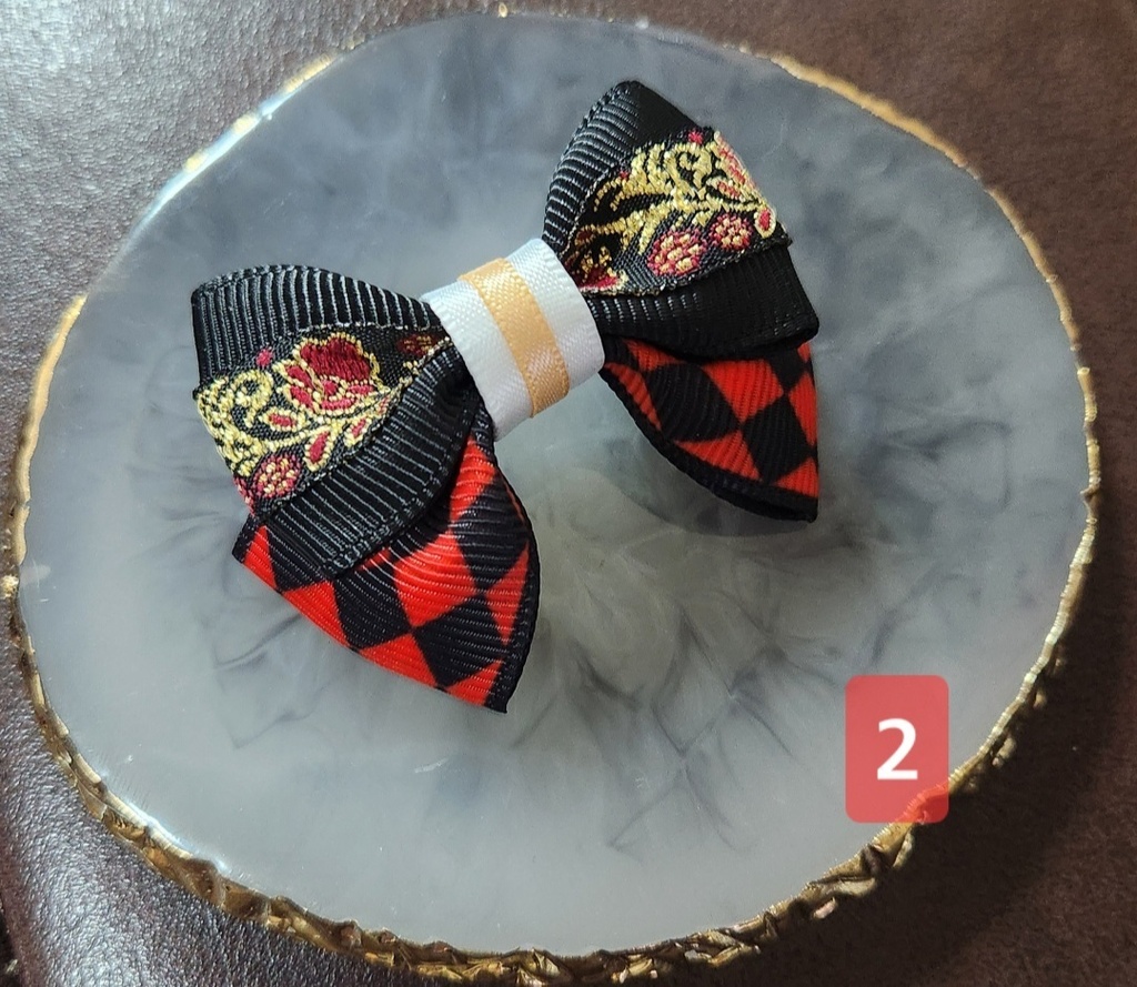 もち飾りミニリボンバレッタ 2