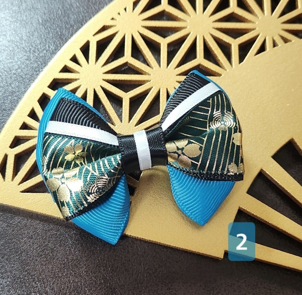 俵型ぬい飾りミニリボンバレッタ(山鳥毛・笹貫・山姥切長義・大和守安定)