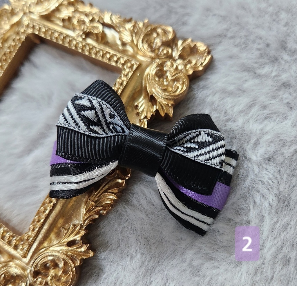 俵型ぬい飾りミニリボンバレッタ(水心子・源清麿)