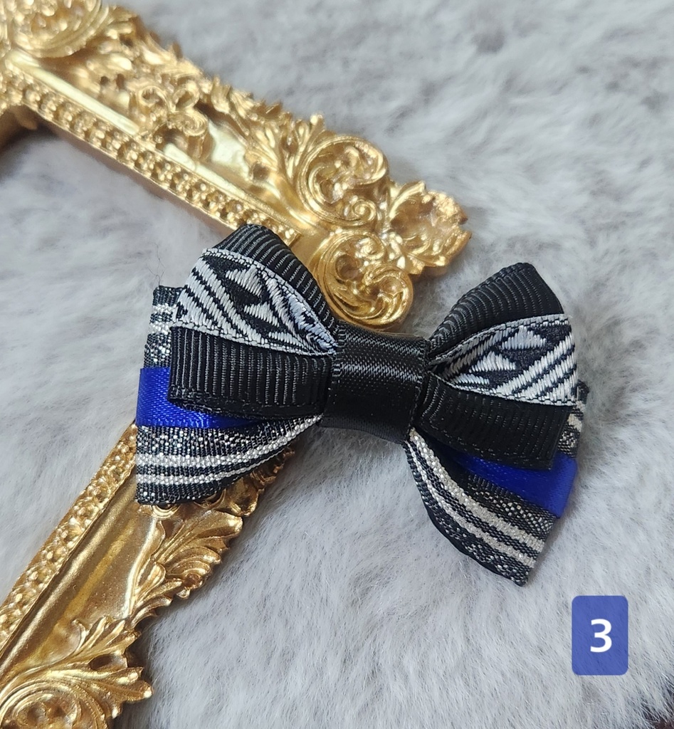 俵型ぬい飾りミニリボンバレッタ(水心子・源清麿・大慶直胤)