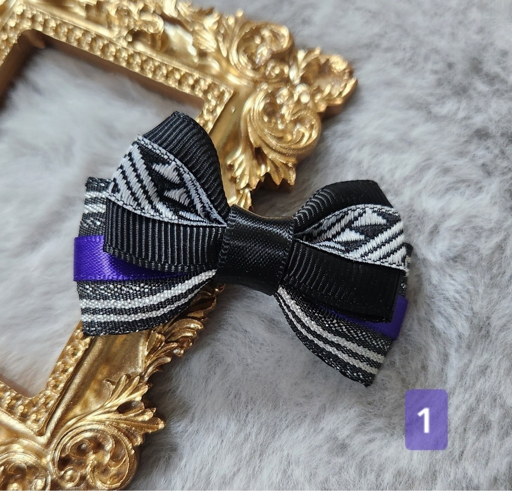 俵型ぬい飾りミニリボンバレッタ(水心子・源清麿)