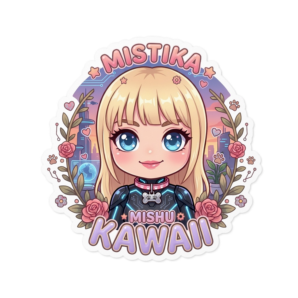 ミスティカ（アーティスト）ステッカー｜ゆるかわちびキャラ MishuKawaii