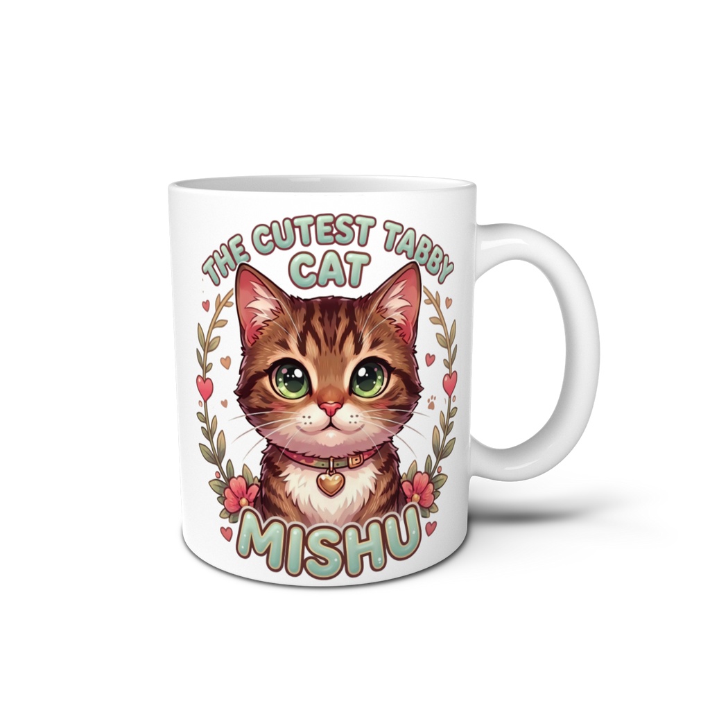 ミシュ（トラ猫）マグカップ｜かわいい猫イラスト MishuKawaii