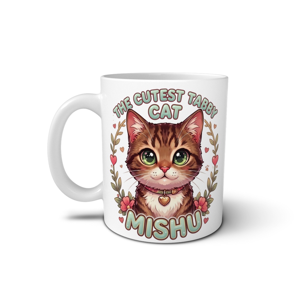 ミシュ(トラ猫)マグカップ|かわいい猫イラスト MishuKawaii
