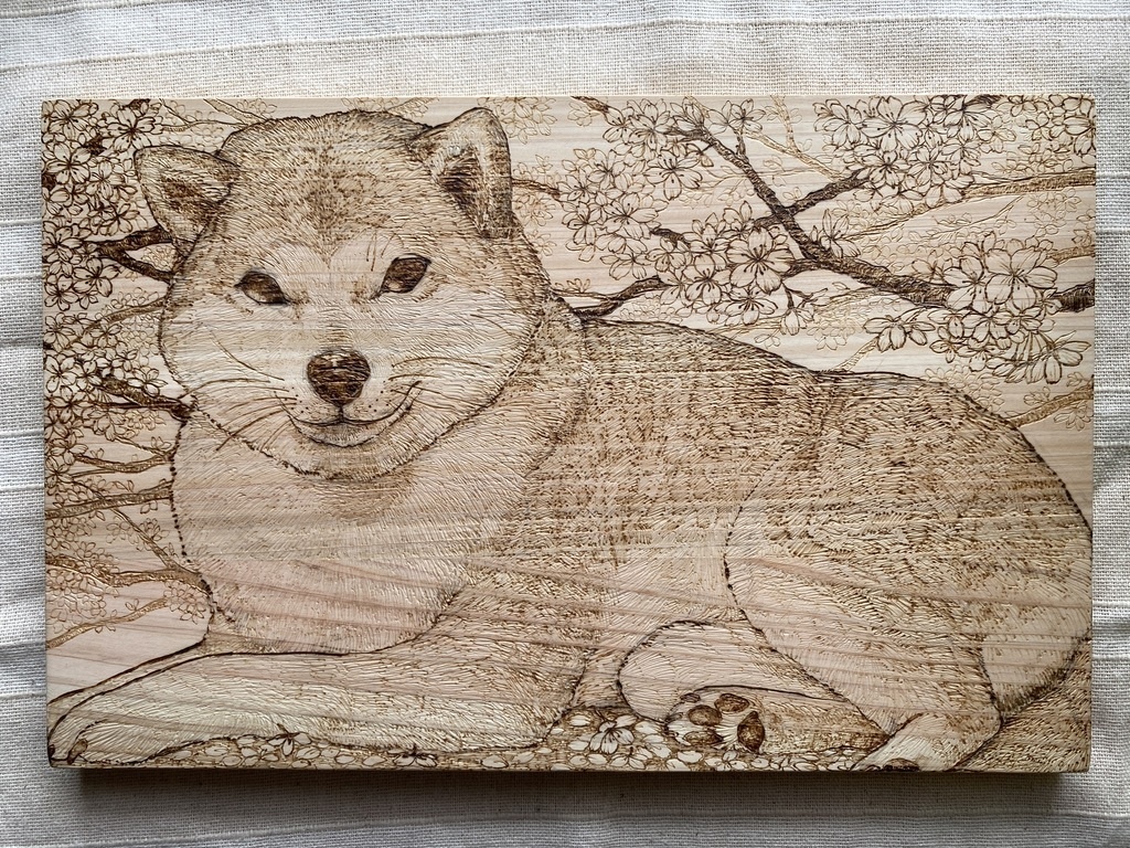 ハガキサイズの犬の絵 イヌ 原画 絵 ポストカード - 絵画