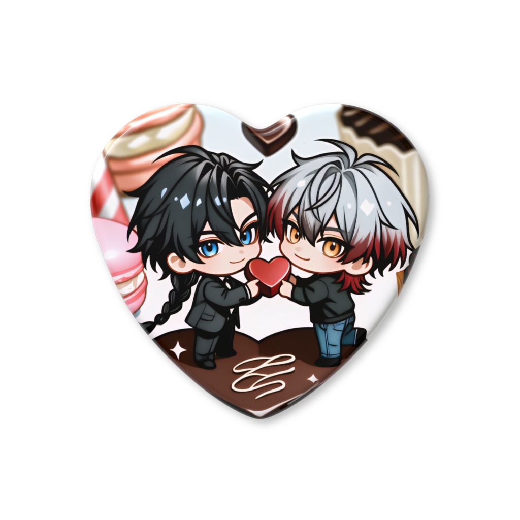 飛白とユメのハート缶バッヂ