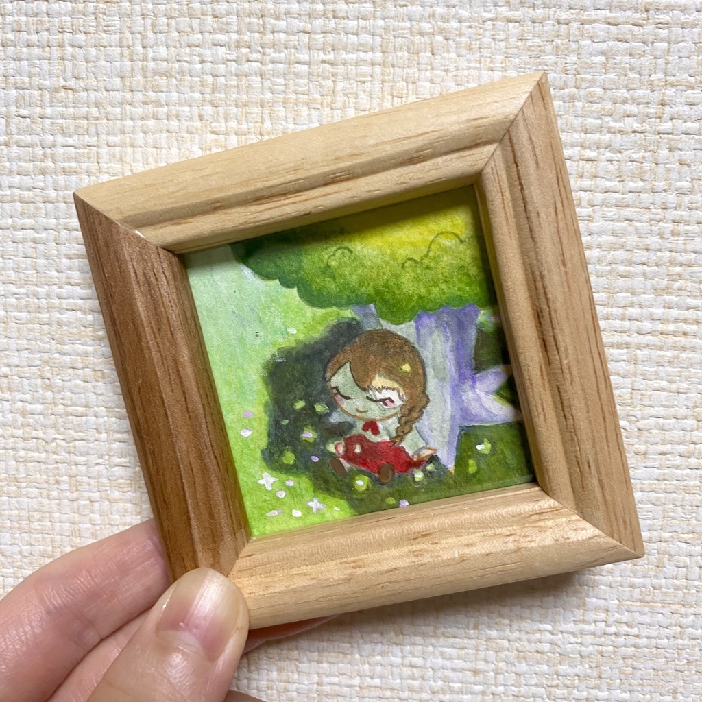 ミニ原画　木陰の中で