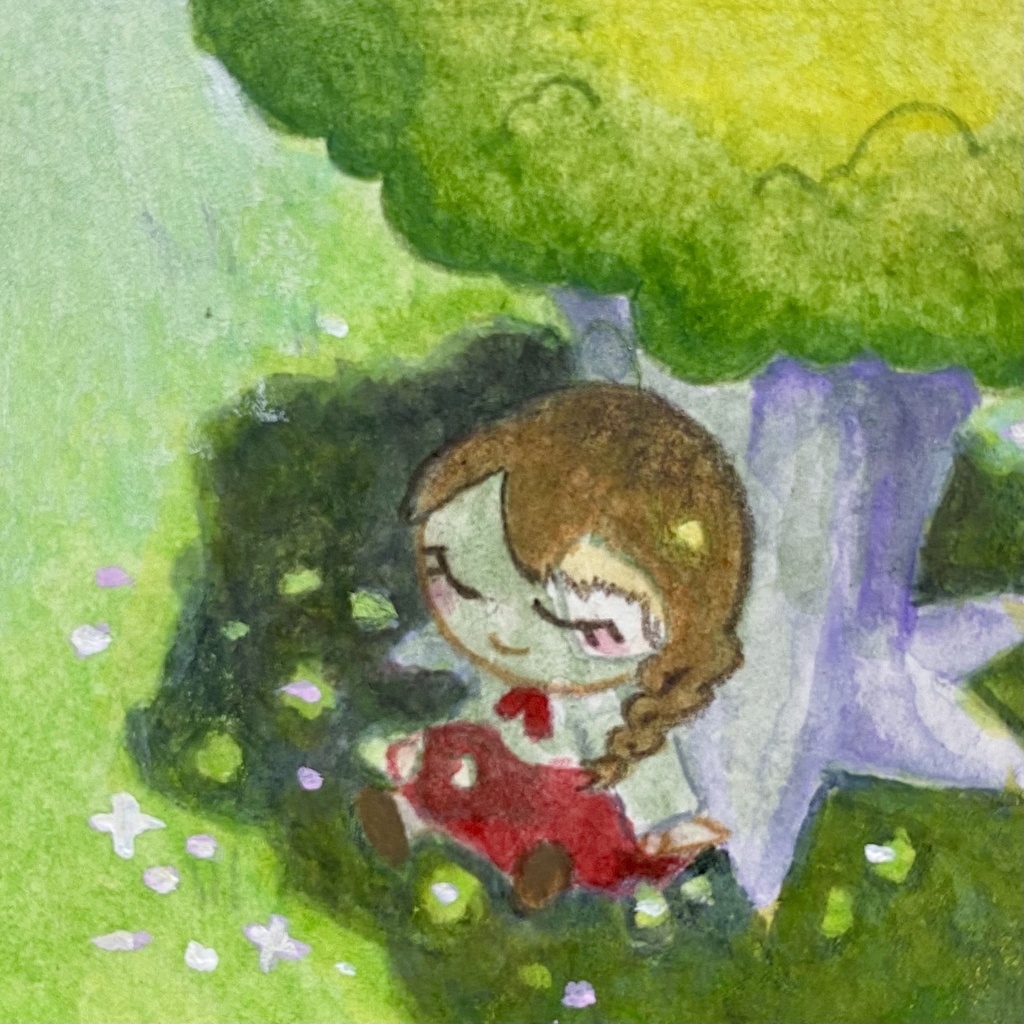 ミニ原画 木陰の中で