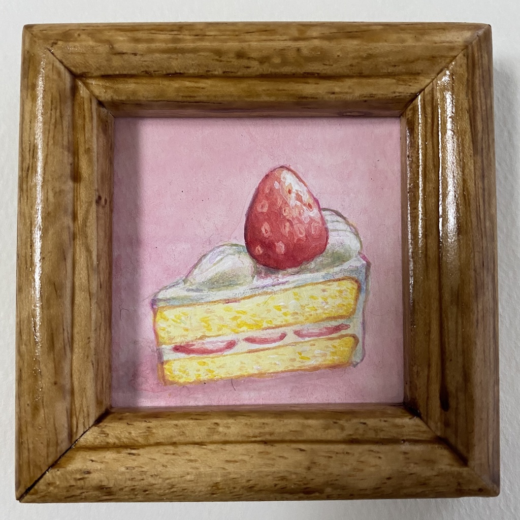 ミニ原画　いちごのショートケーキ