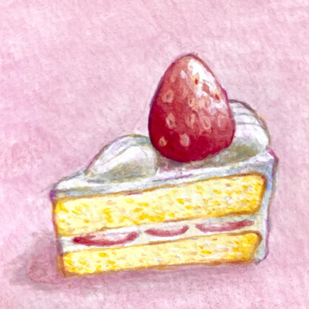 ミニ原画 いちごのショートケーキ