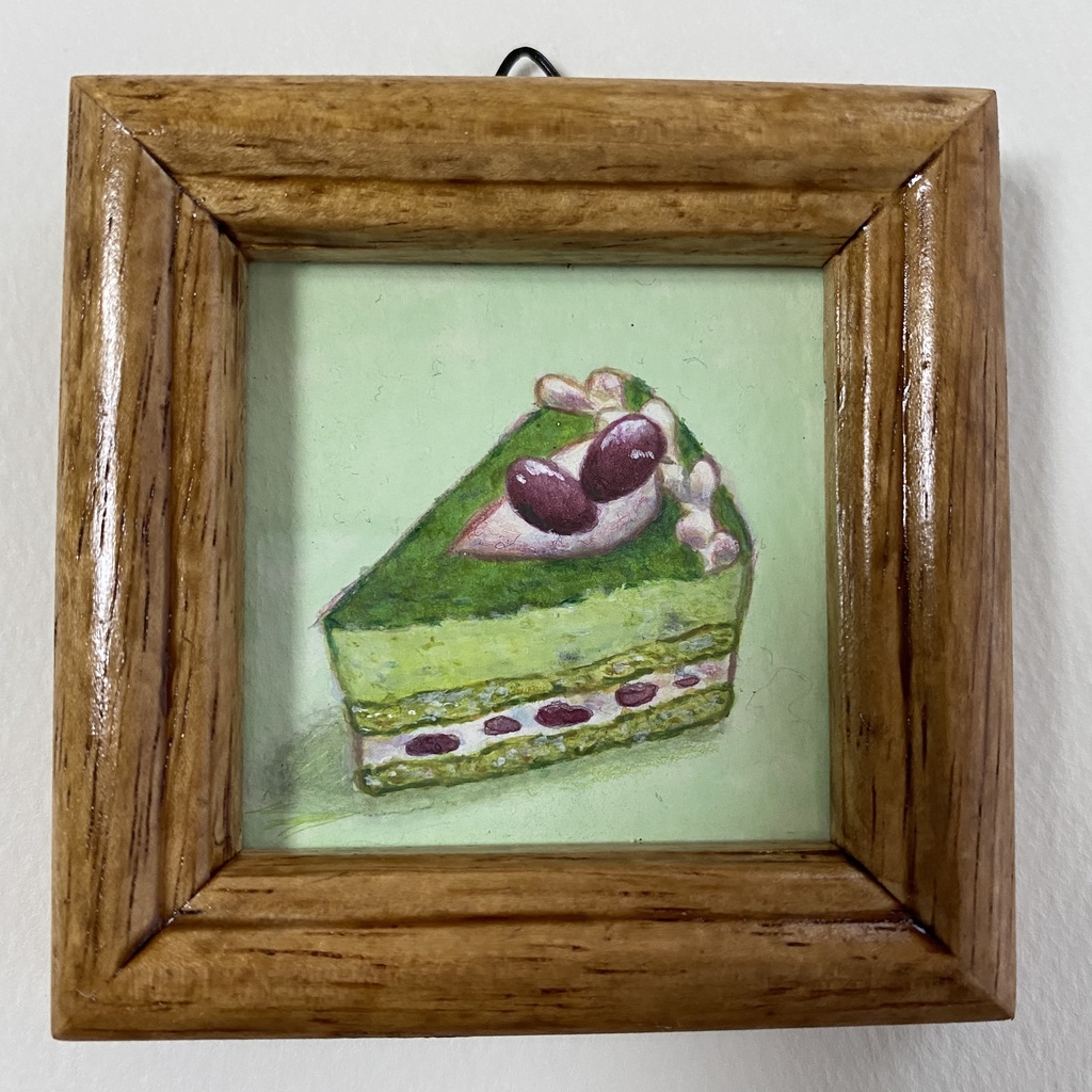 ミニ原画　抹茶のムースケーキ