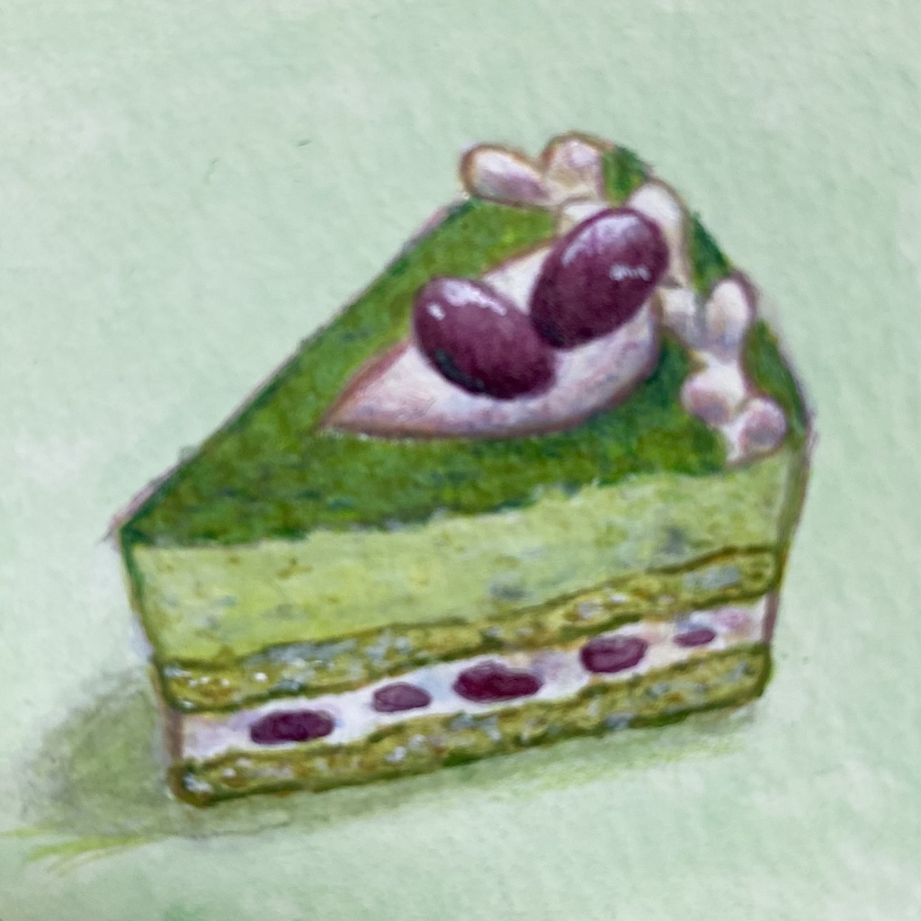 ミニ原画 抹茶のムースケーキ