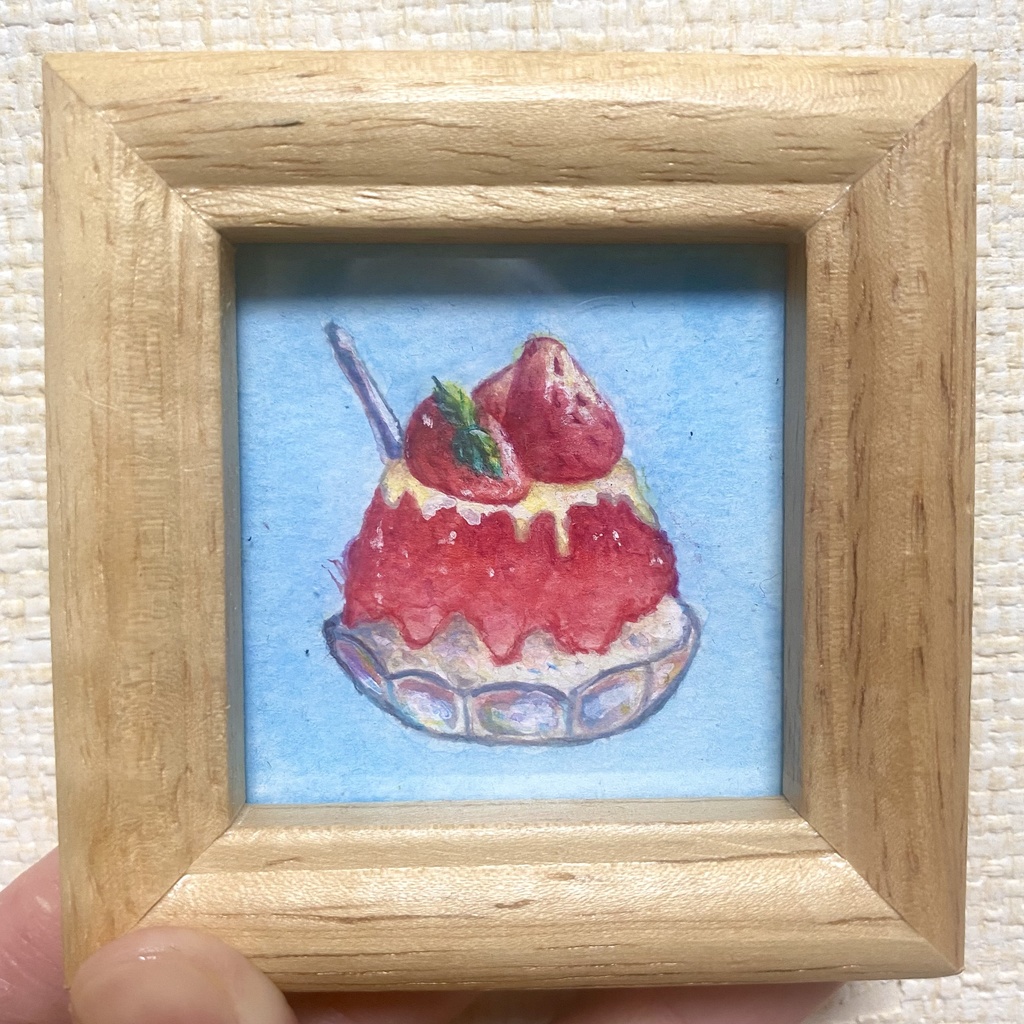 ミニ原画　いちごかき氷