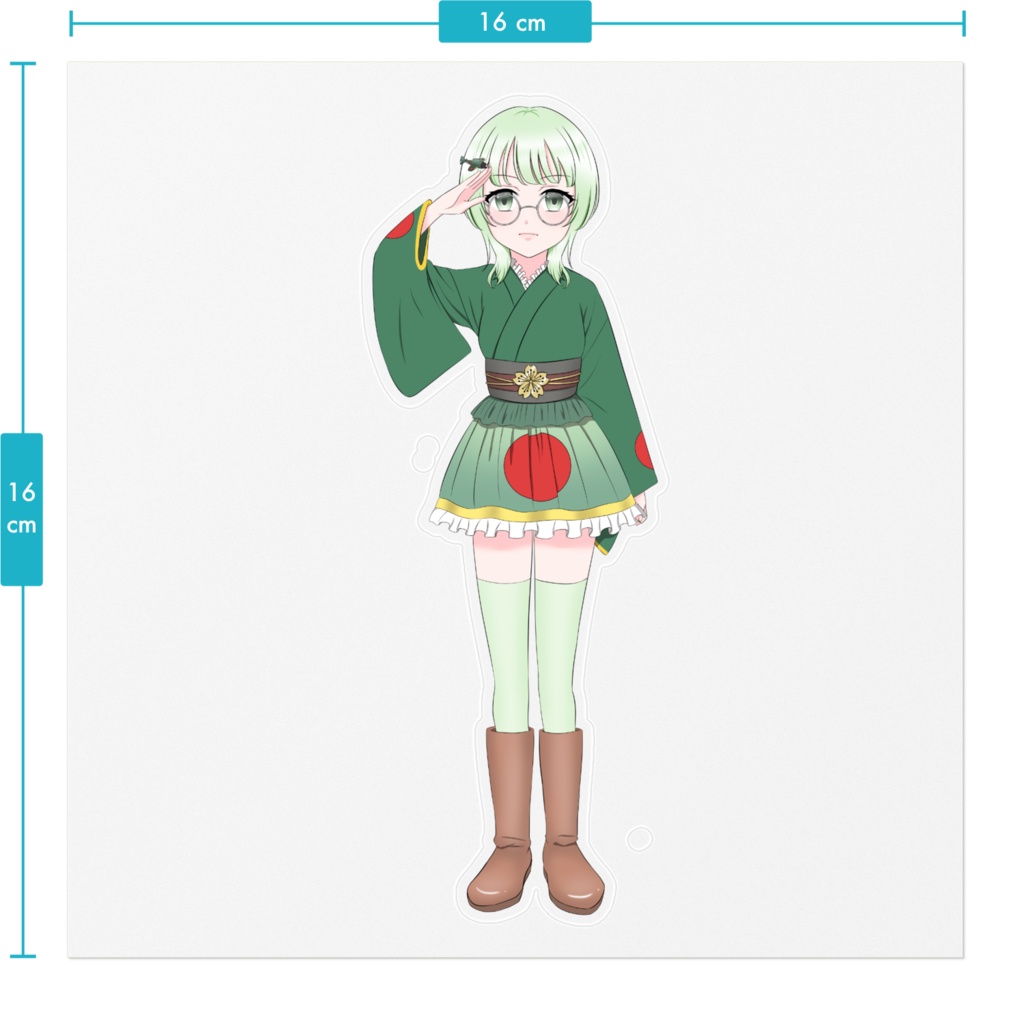 【ステッカー】堀越零子【敬礼バージョン】