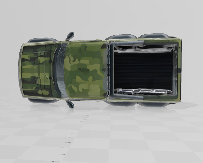 スズキ 新型ジムニー風の 6x6 ピックアップ仕様(迷彩柄)3Dデータ 無料お試し版あります